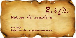 Retter Ézsaiás névjegykártya